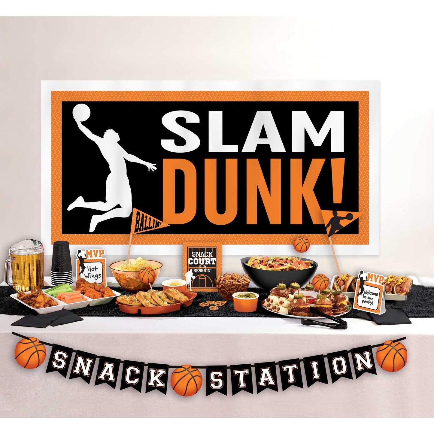 Nothin' But Net Basketball Deluxe Buffet Table Decorating Kit