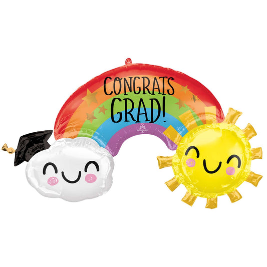 SuperShape Congrats Grad Rainbow, Cloud & Sun