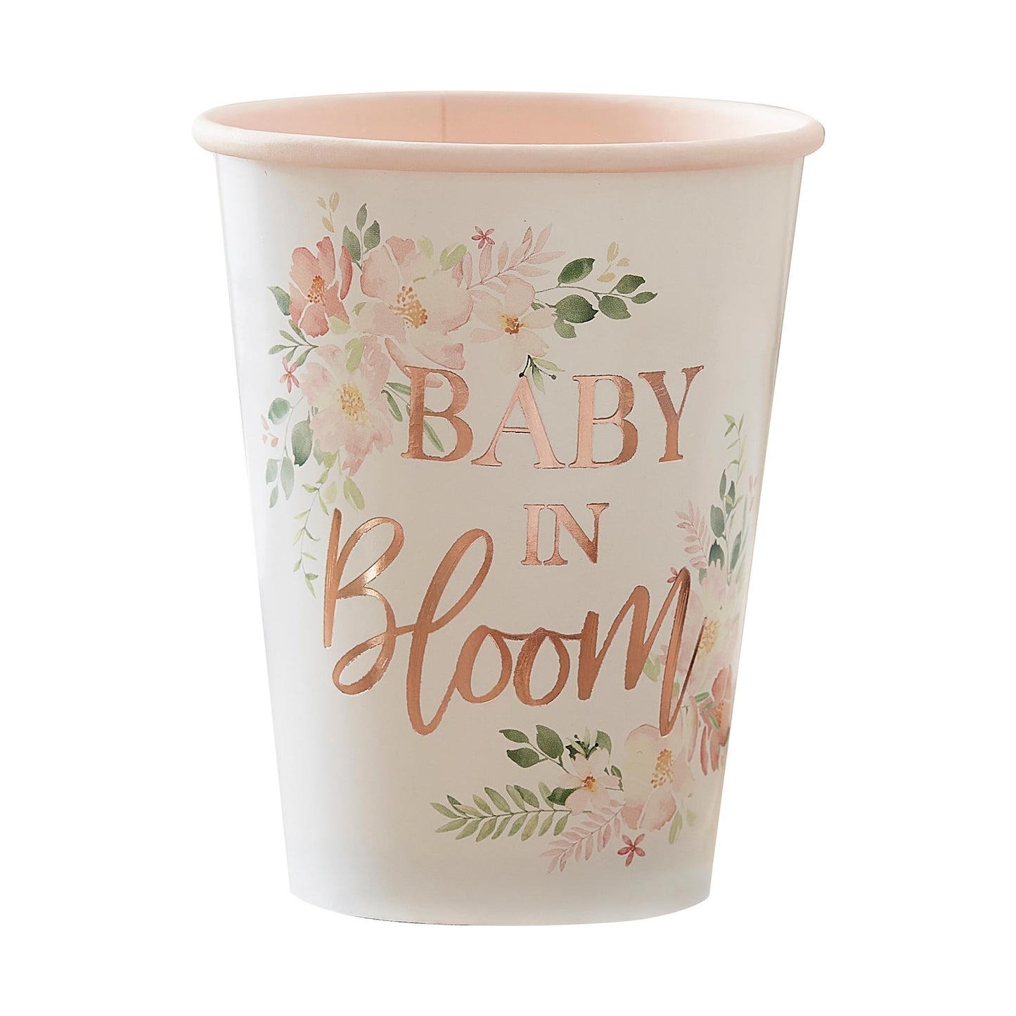 Baby in Bloom 9oz/266ml Paper Cups Foiled