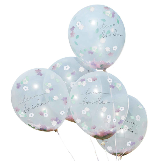 Boho Bride Balloons Flower Confetti Filled 30cm Team Bride