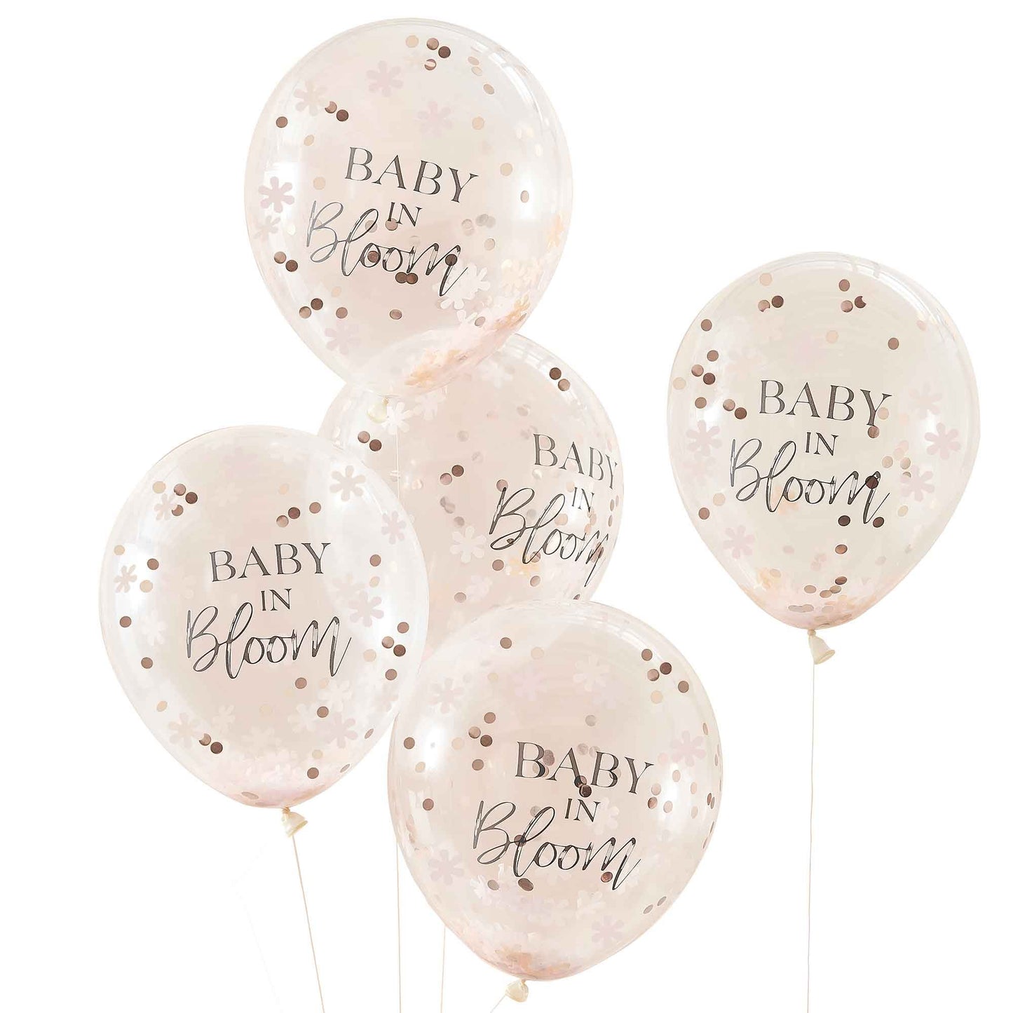 Baby In Bloom Flowers 30cm Latex Balloons & Confetti