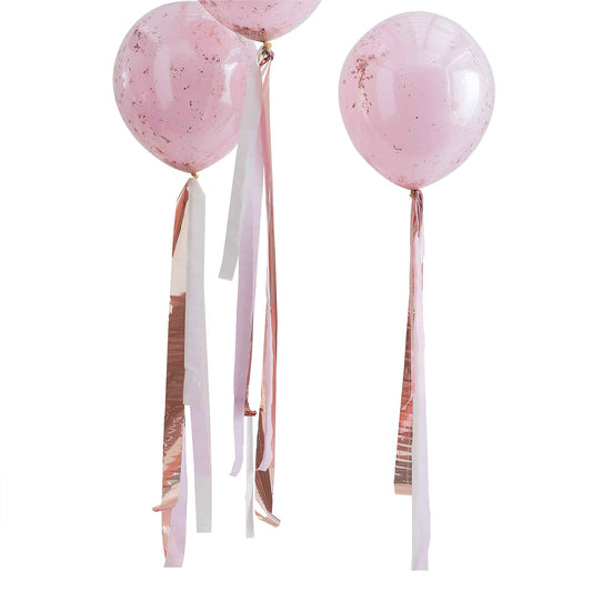 Mix It Up Balloon Tail Streamers Peach & Rose Gold