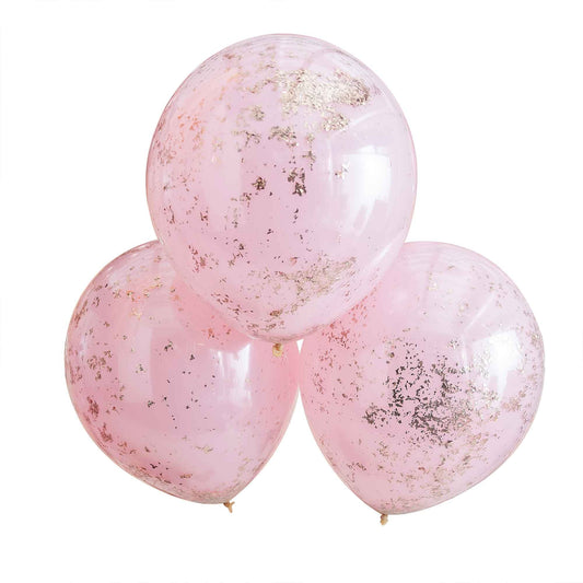 Mix It Up Balloons Double Stuffed Pink & Rose Gold