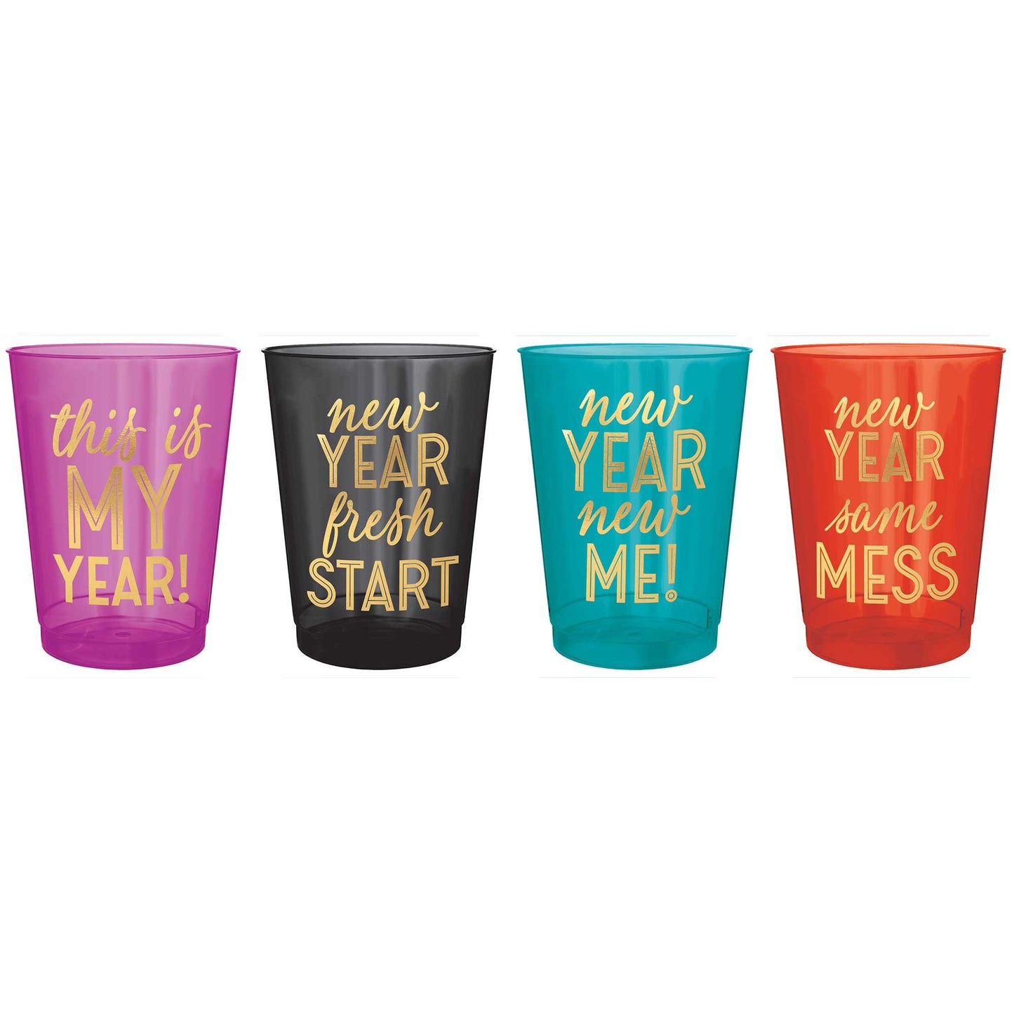 New Year Printed Colourful Tumblers 295ml