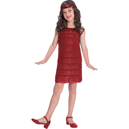 Costume Red Flapper Girls 8-10 Years