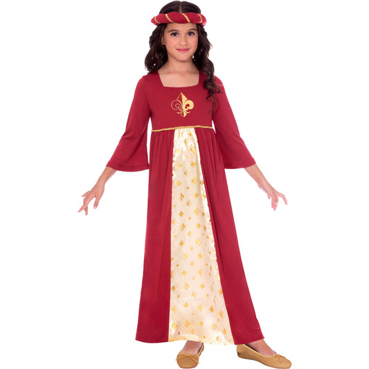 Costume Tudor Princess Red Girls 6-8 Years