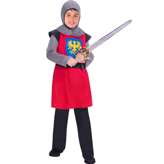 Costume Medieval Knight Red Boys 6-8 Years