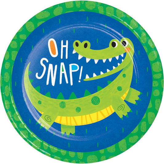 Alligator Crocodile Party Dinner Plates Paper 22cm (Pack of 8)