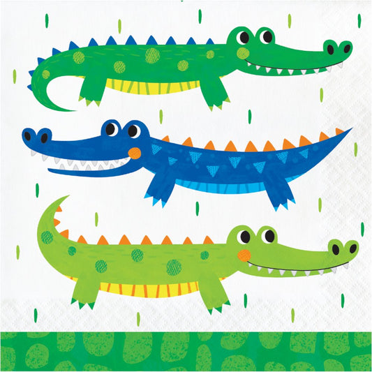 Alligator Crocodile Party Lunch Napkins (Pack of 16)