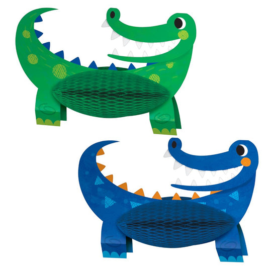 Alligator Crocodile Party Centrepiece Honeycomb 3D Set  (Pack of 2)