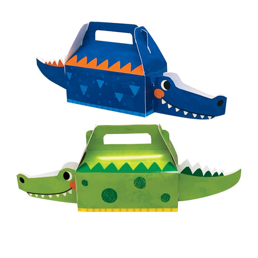 Alligator Crocodile Party Treat Boxes Cardboard (Pack of 4)