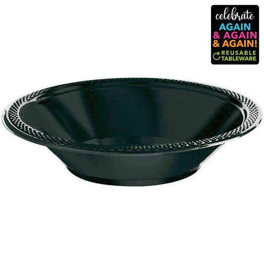 Premium Plastic Bowls 355ml 20 Pack - Jet Black