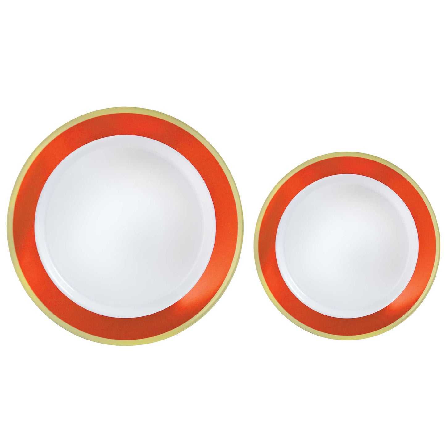 Premium Plastic Plates Hot Stamped with Orange Peel Border