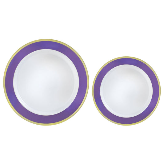 Premium Plastic Plates Hot Stamped with New Purple Border