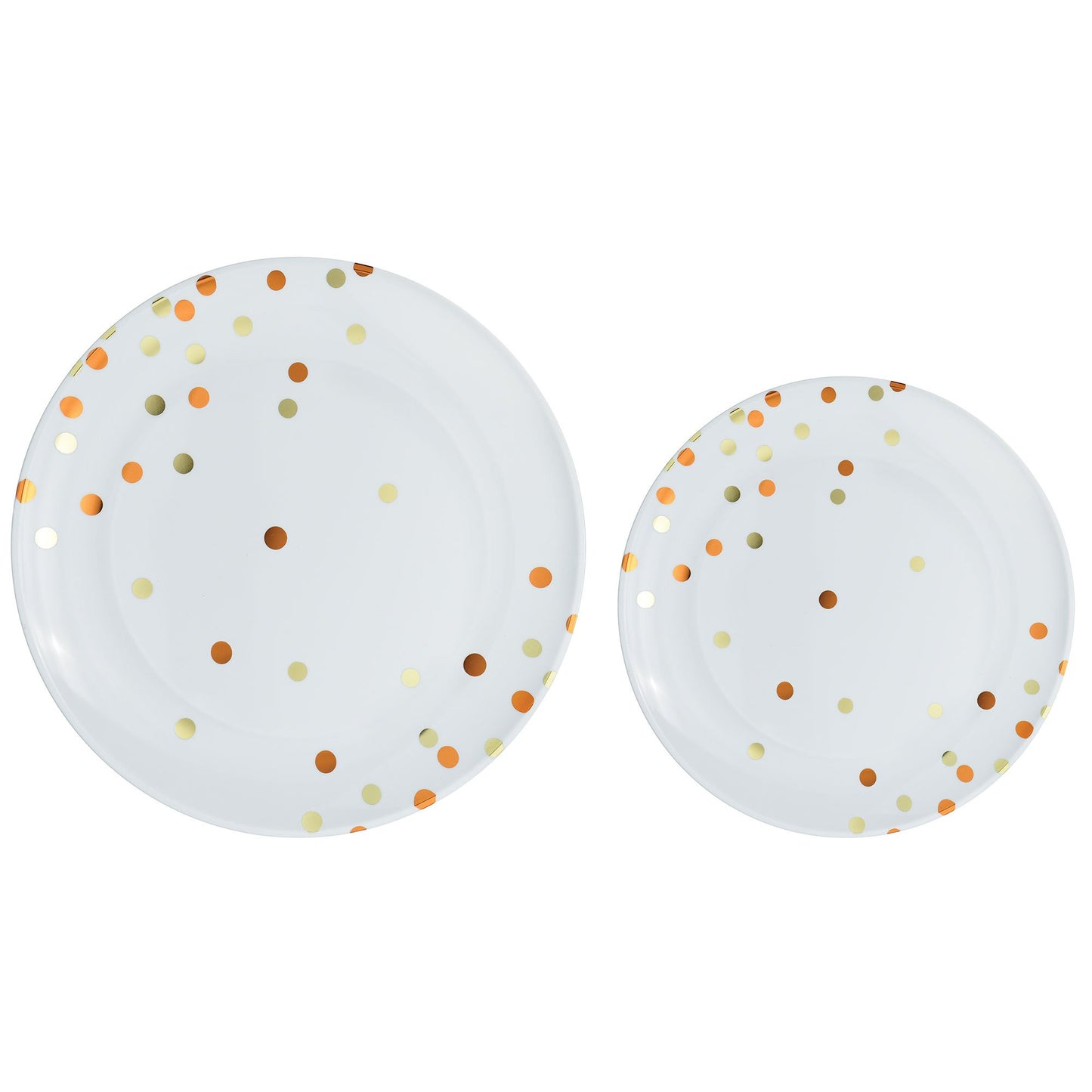 Premium Plastic Plates Hot Stamped with Orange Peel Dots