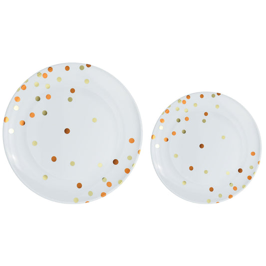 Premium Plastic Plates Hot Stamped with Orange Peel Dots