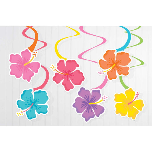 Summer Hibiscus Spiral Swirls Hanging Decorations