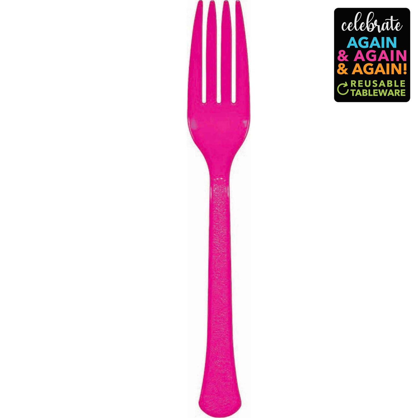 Premium Forks 20 Pack Bright Pink - Extra Heavy Weight