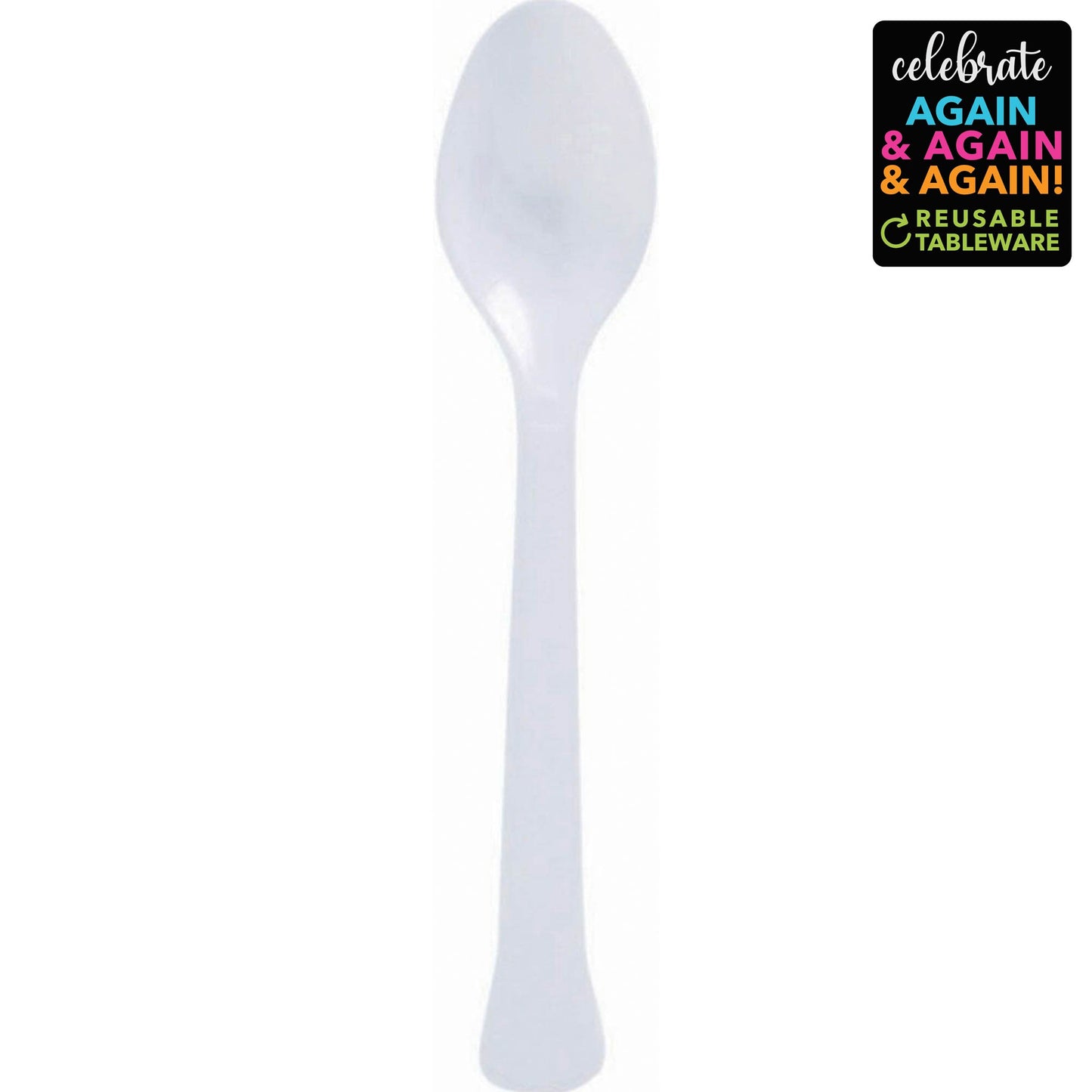 Premium Spoons 20 Pack Frosty White - Extra Heavy Weight