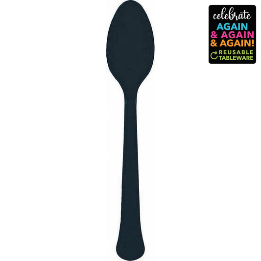 Premium Spoons 20 Pack Jet Black - Extra Heavy Weight