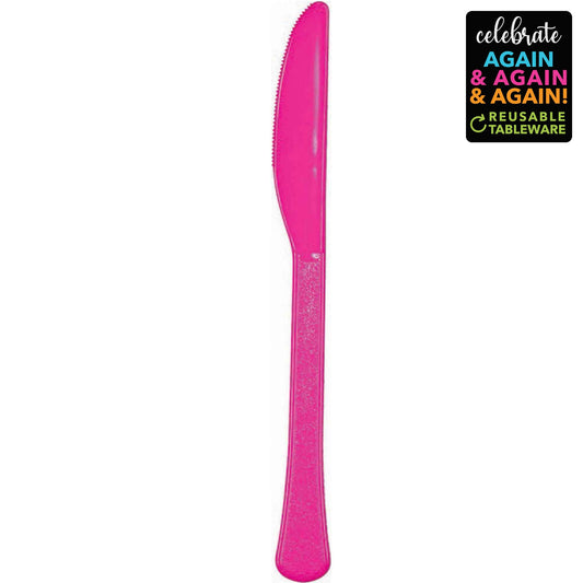 Premium Knives 20 Pack Bright Pink - Extra Heavy Weight