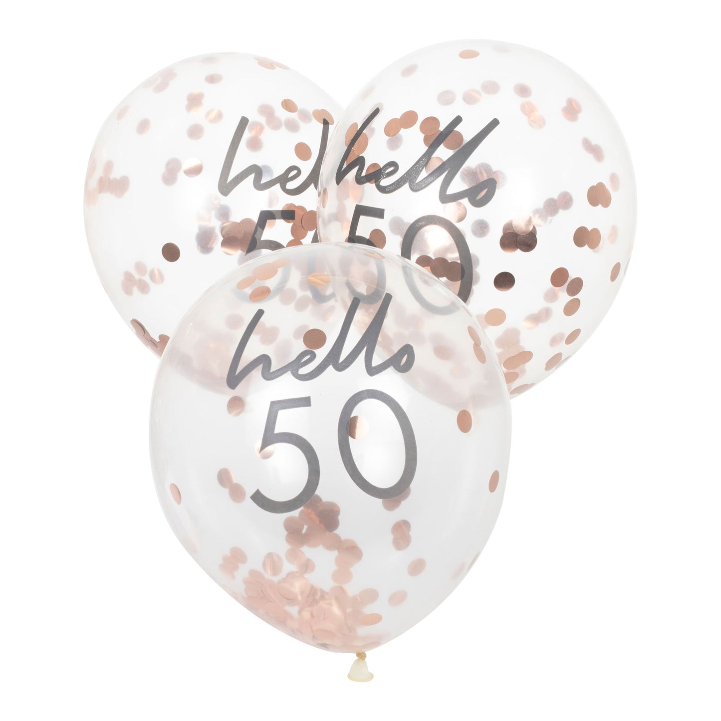 Mix It Up Rose Gold Confetti Filled 'Hello 50' 30cm Balloons