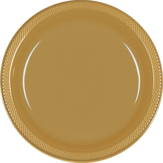 Premium Plastic Plates 17cm 20 Pack - Gold