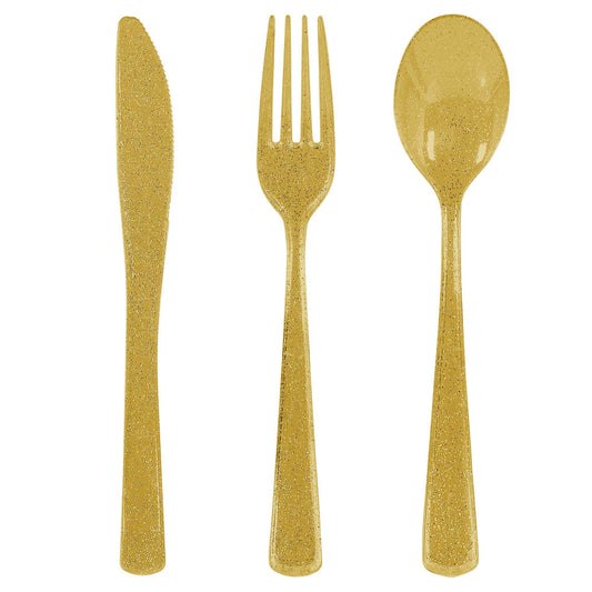 Premium Glittering Gold Cutlery Set