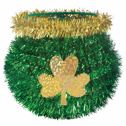 St Patrick's Pot of Gold Mini 3D Tinsel Cauldron Decoration