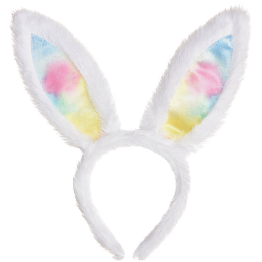 Easter Bunny Fabric Ears Rainbow & White