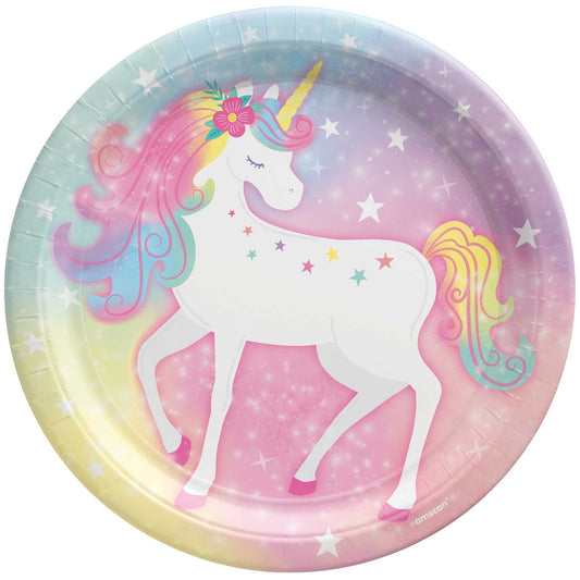 Enchanted Unicorn 23cm Round Paper Plates