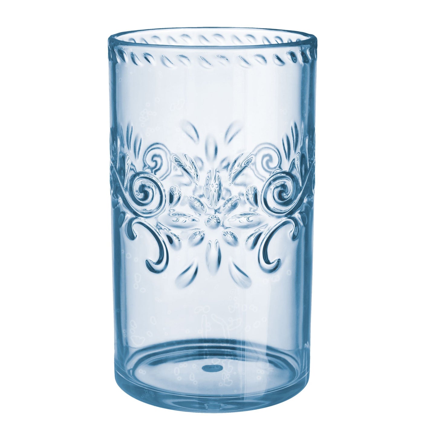 Boho Vibes Blue Floral Highball Tumbler Debossed Finish