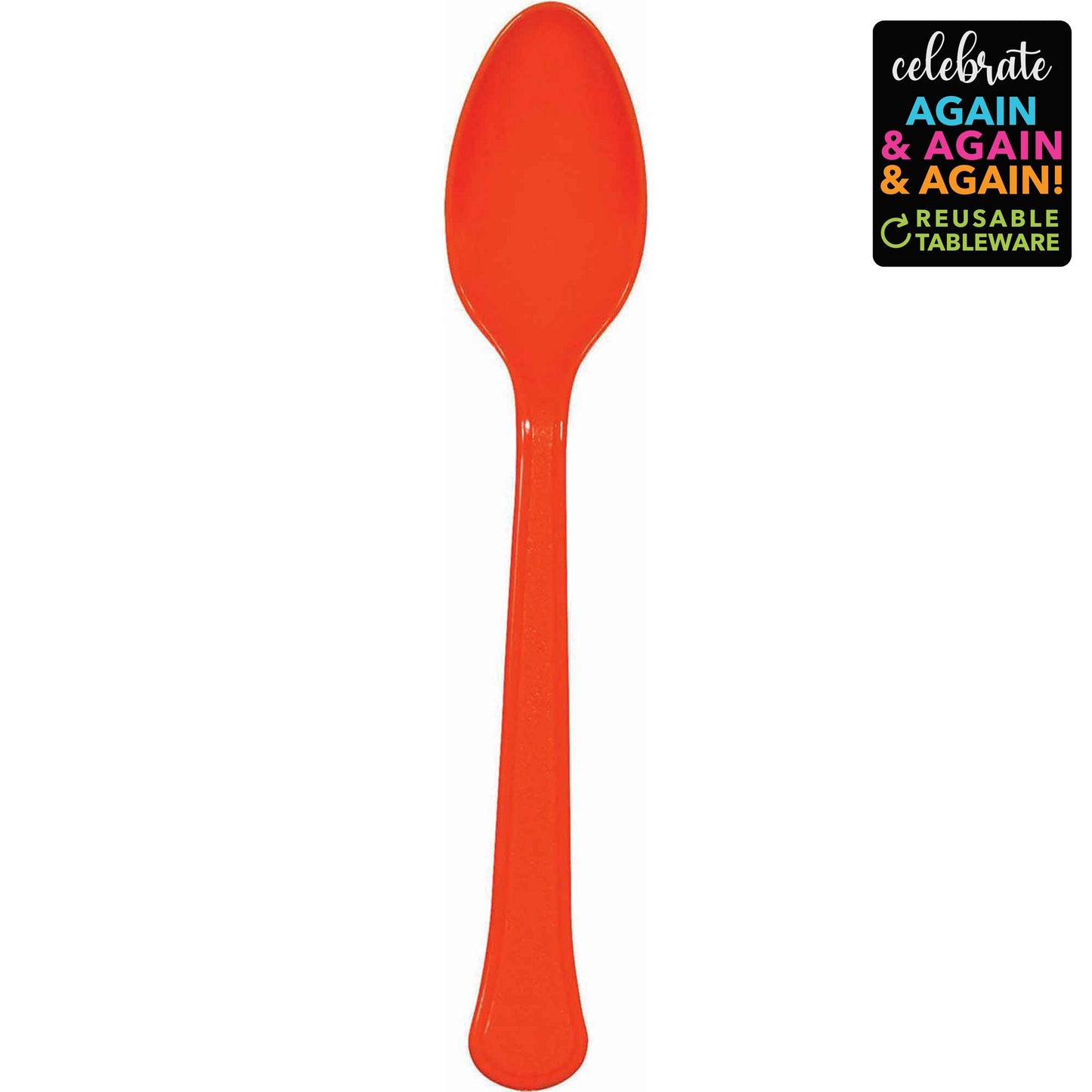 Premium Spoons 20 Pack Orange - Extra Heavy Weight