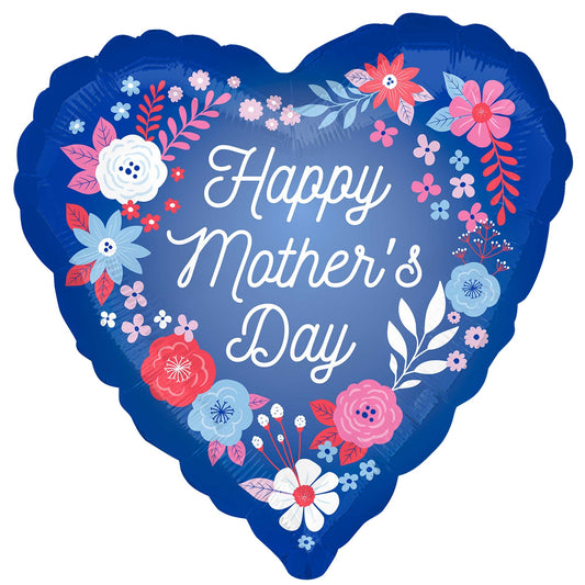 45cm Standard Happy Mother's Day Artful Florals Balloon