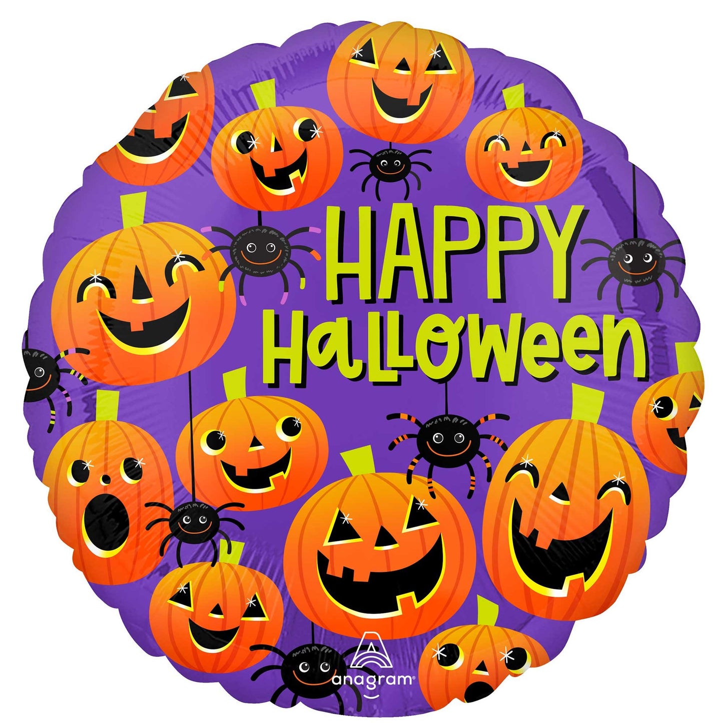 45cm Standard HX Happy Halloween Spiders & Pumpkins