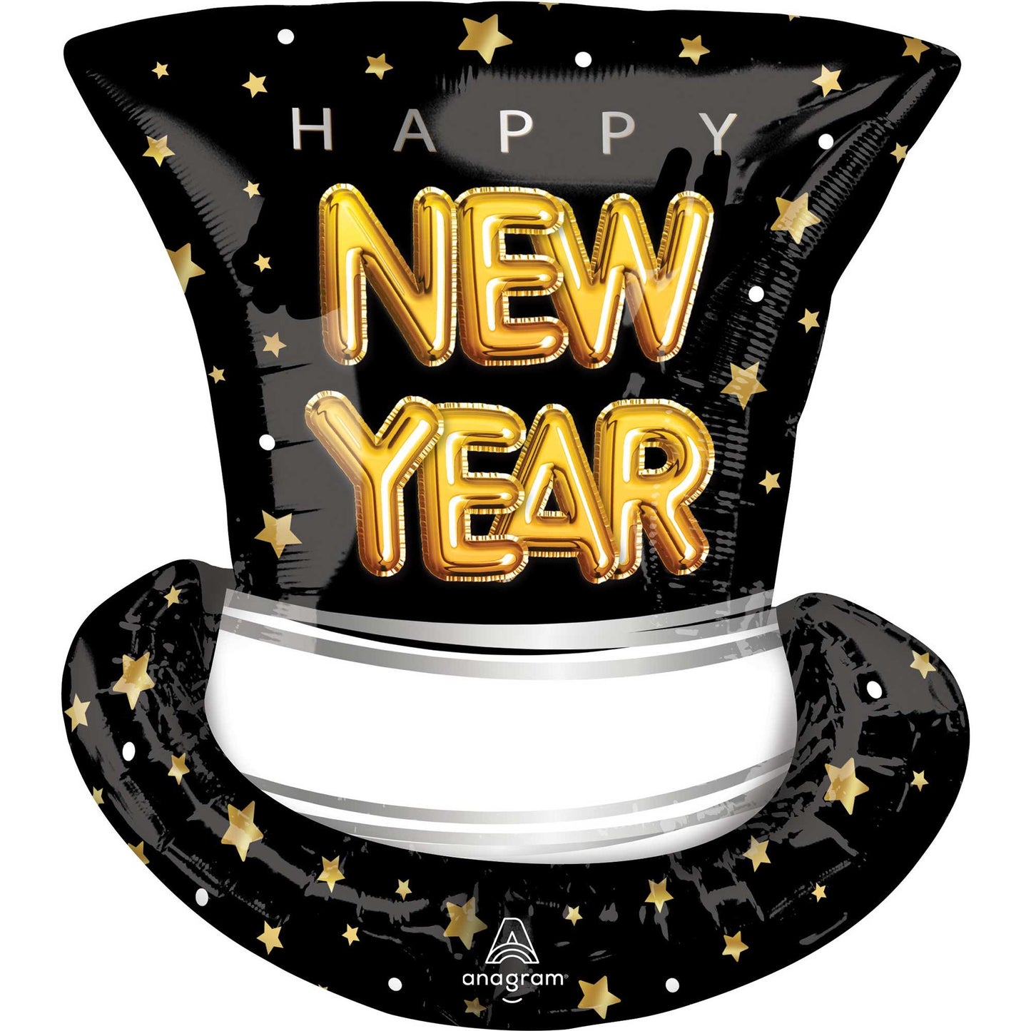 SuperShape XL Happy New Year Pop Clink Cheers Top Hat