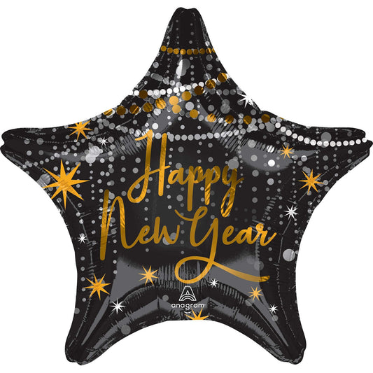 45cm Standard XL Happy New Year Midnight Hour Star