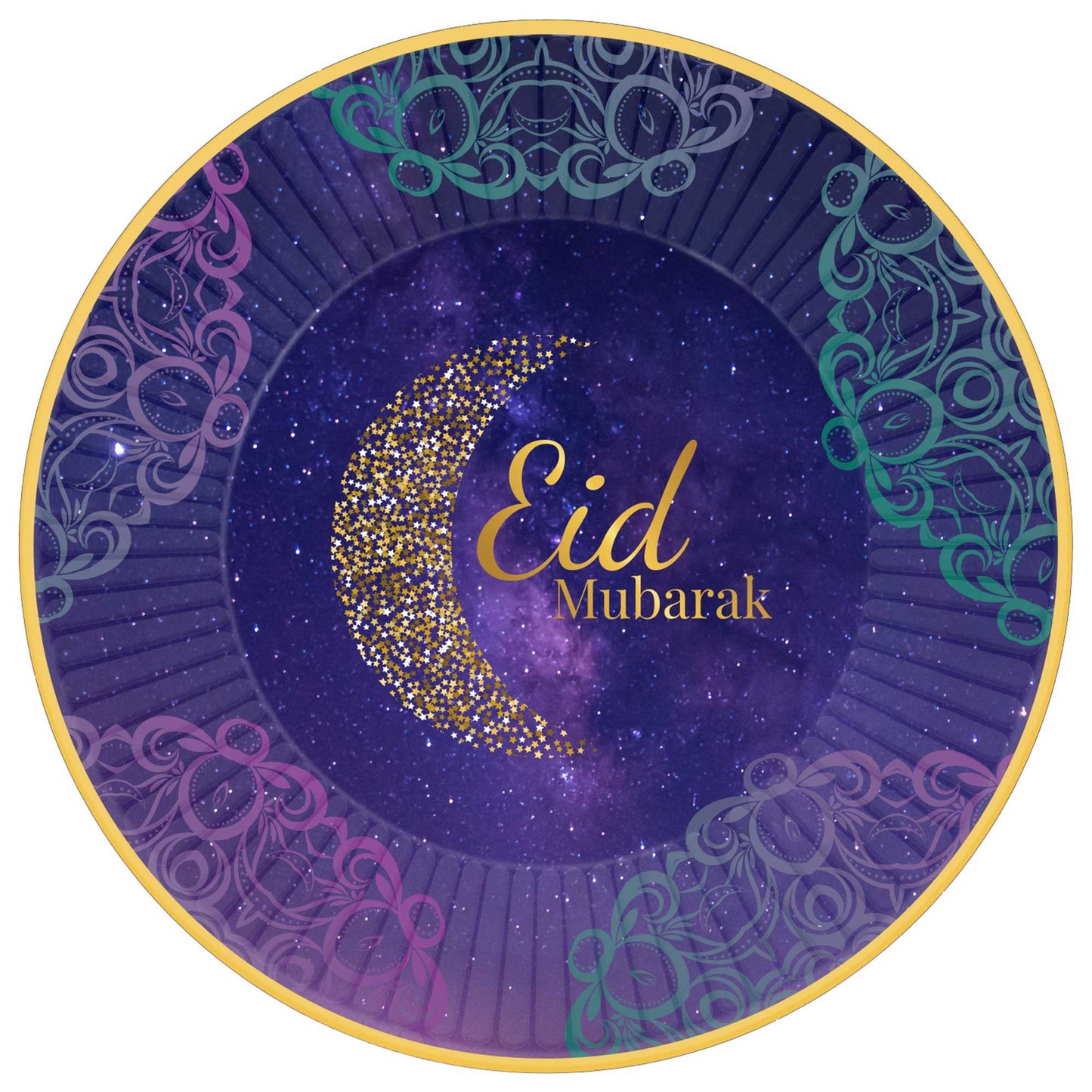 Opulent Eid 23cm Round Paper Plates