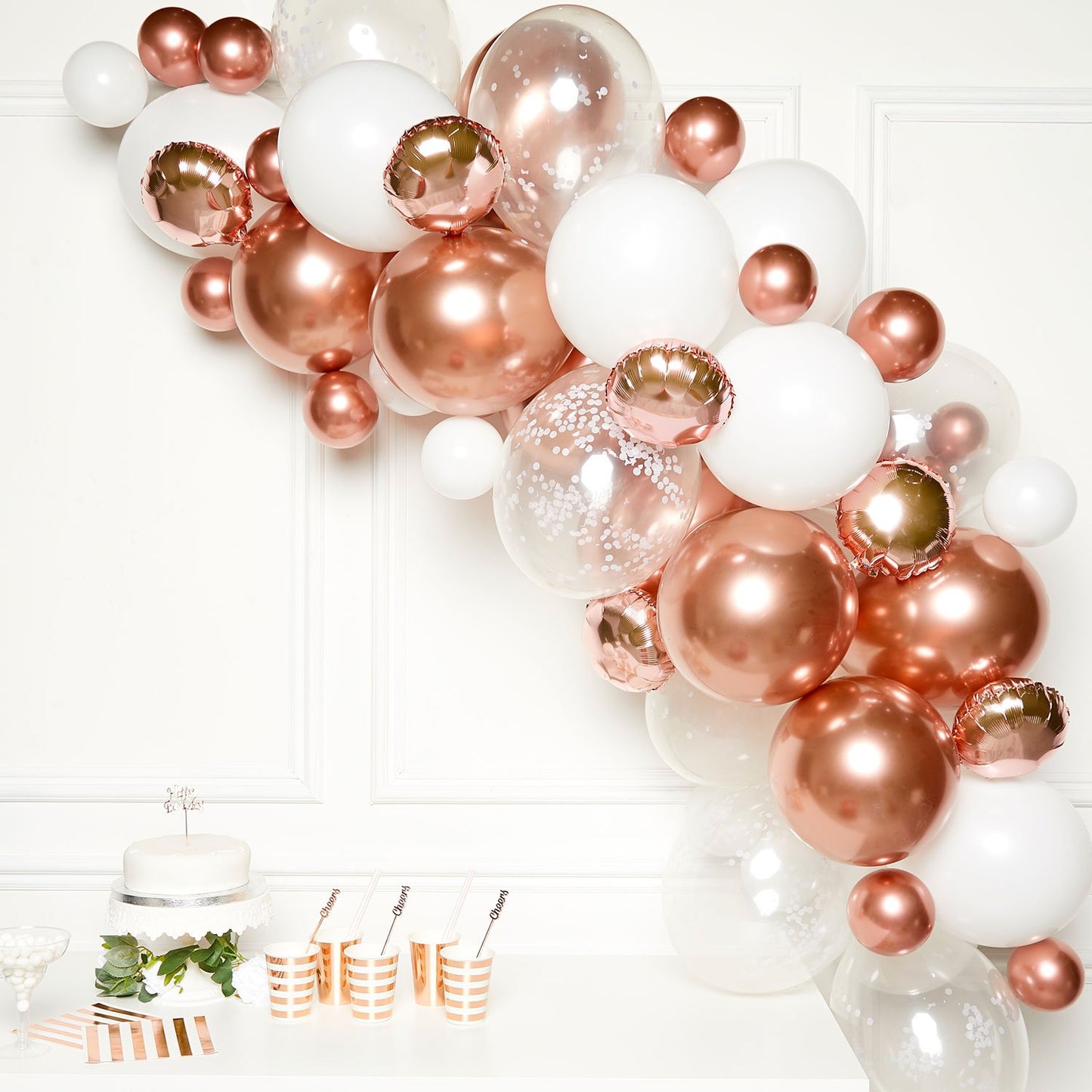 Balloon Garland Kit Rose Gold with 66 Balloons