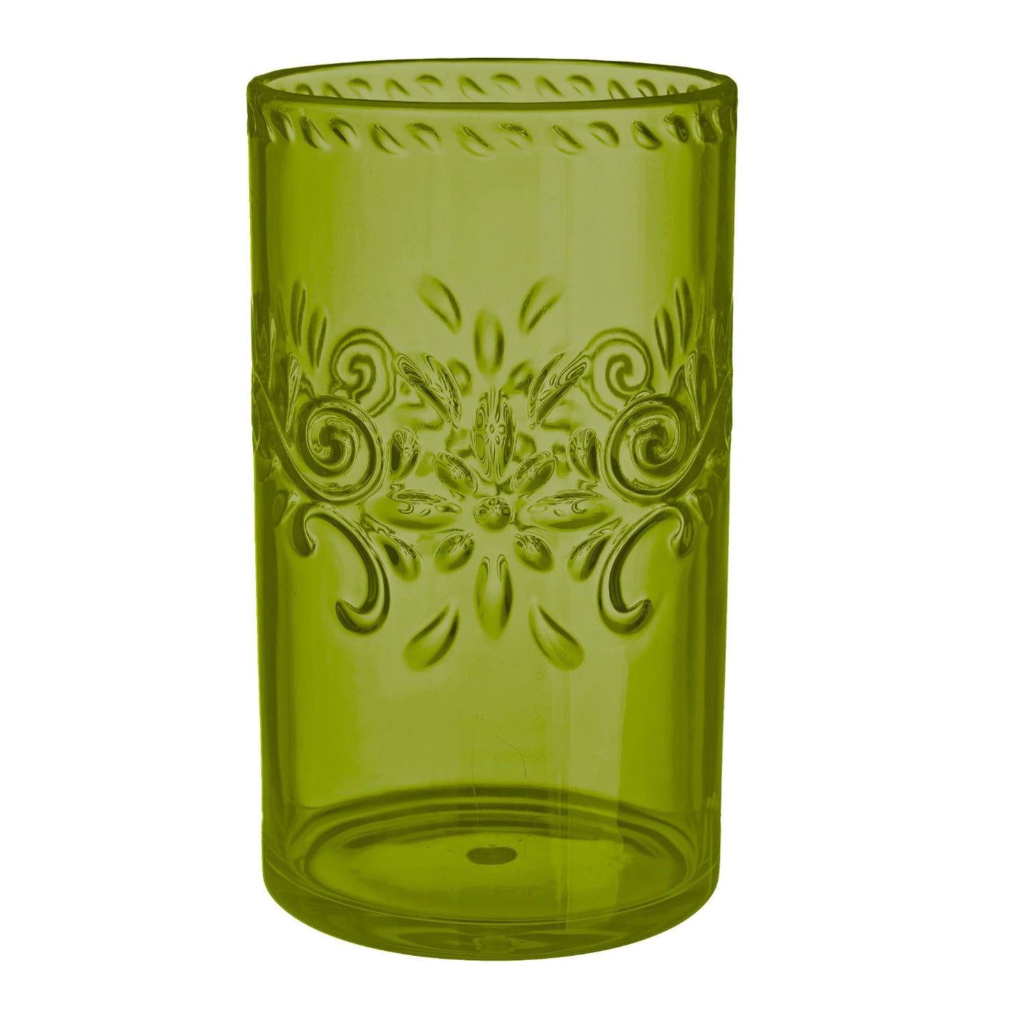 Fiesta Highball Tumbler Olive Green Floral Debossed Finish