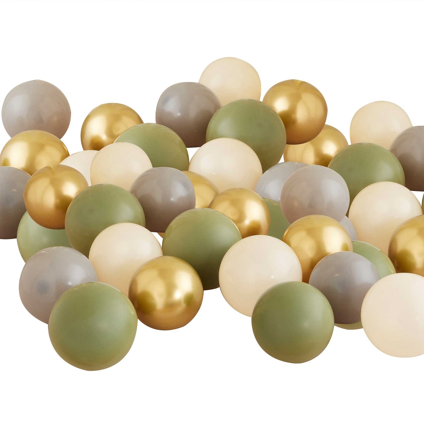 Ginger Ray Balloon Pack 12cm Green, Gold, Grey & Sand