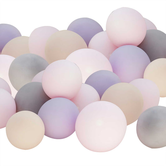 Ginger Ray Balloon Pack 12cm Pink, Grey & Lilac