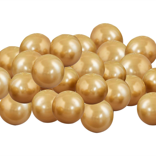 Ginger Ray Balloon Pack 12cm Gold Chrome