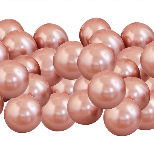 Ginger Ray Balloon Pack 12cm Rose Gold Chrome