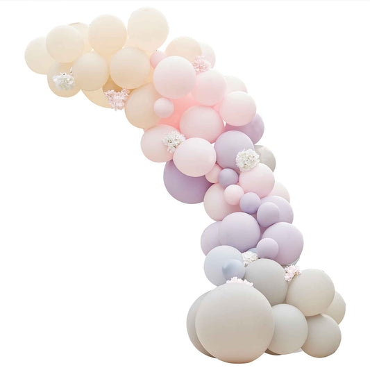 Balloon Arch Pink, Lilac & Matte Grey