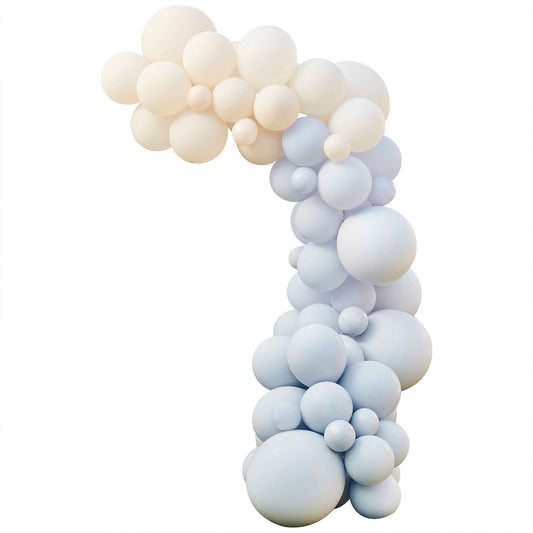 Balloon Arch Blue, Cream & White