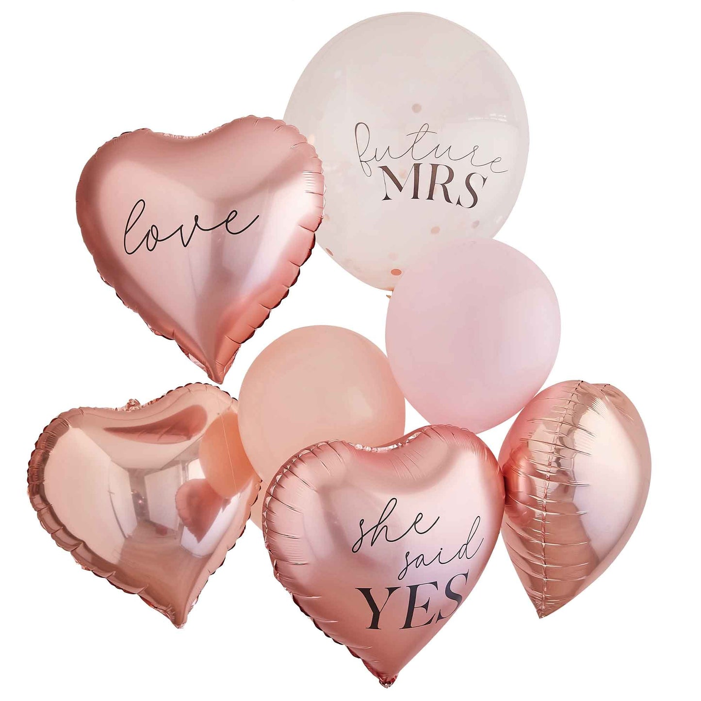 Blush Hen Balloon Cluster Rose Gold & Pink