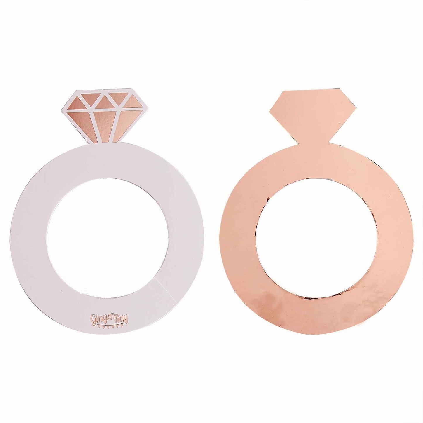 Blush Hen Drink Markers Ring Shaped Rose Gold Foil