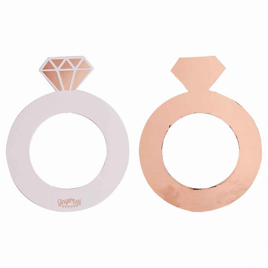 Blush Hen Drink Markers Ring Shaped Rose Gold Foil