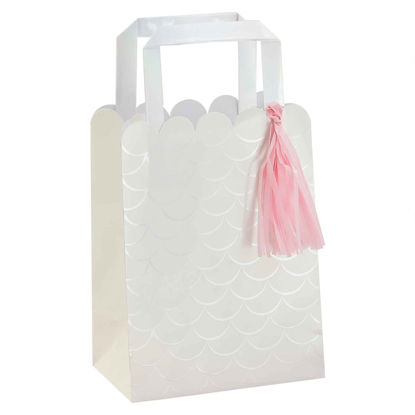 Mermaid Party Bag Scale Print Party Bags with Shell Handle & Tissue Tassel